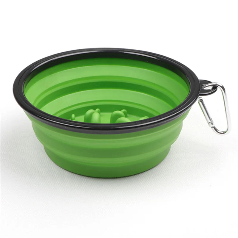Collapsible Slow Feeder Travel Dog Bowl