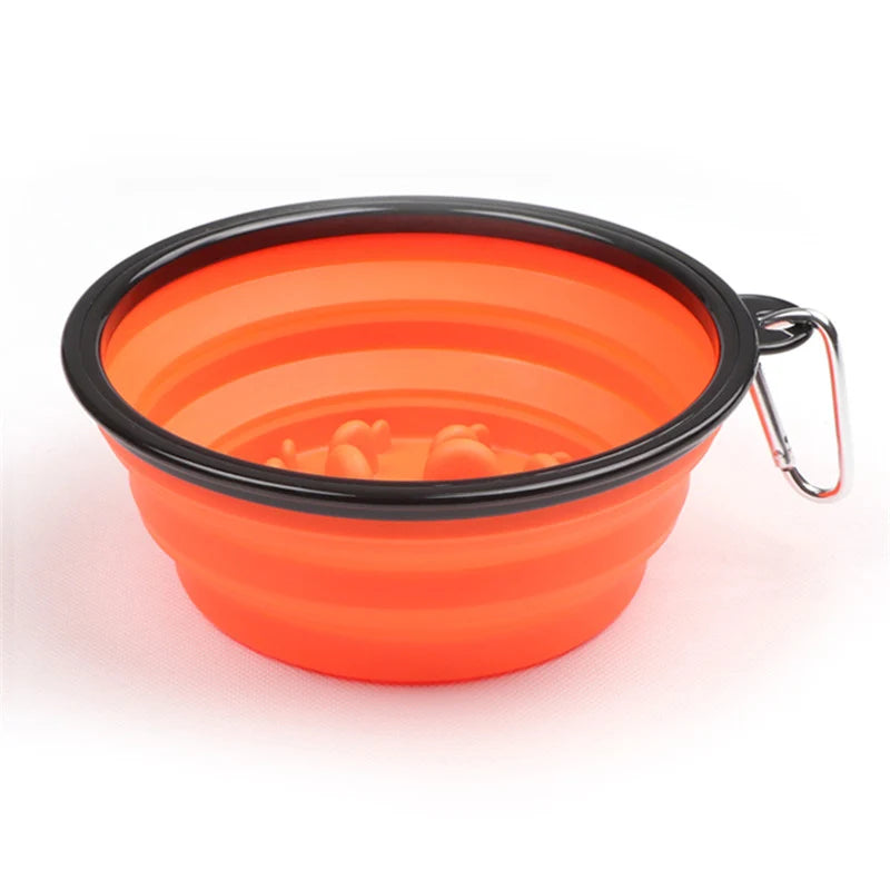 Collapsible Slow Feeder Travel Dog Bowl
