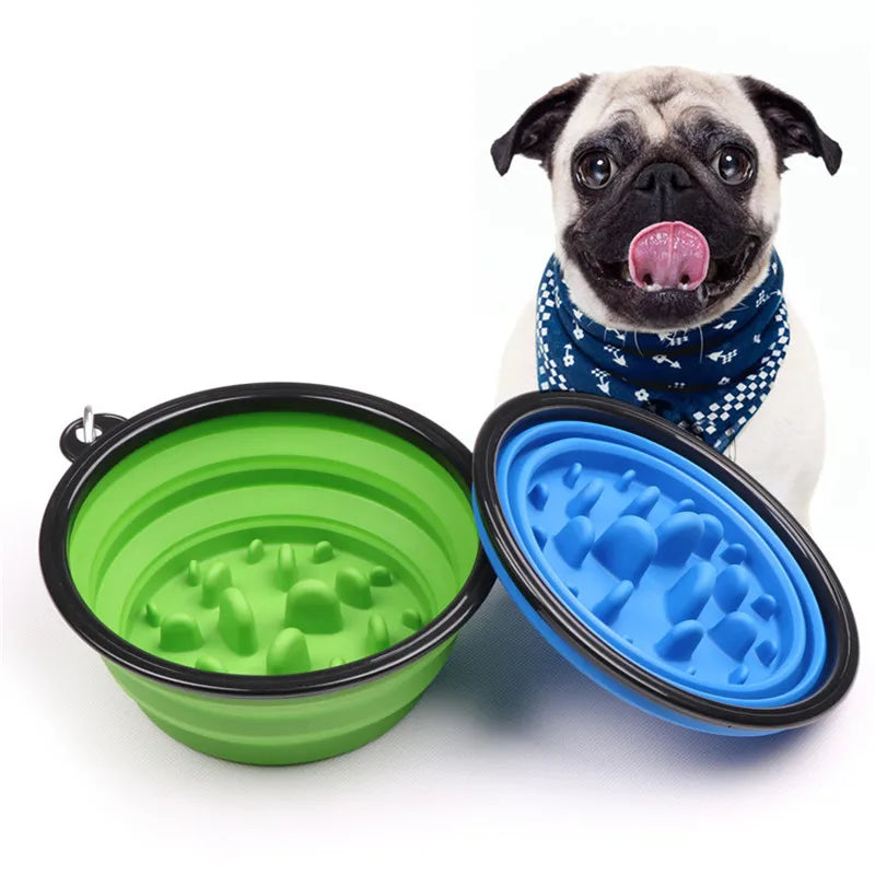Collapsible Slow Feeder Travel Dog Bowl