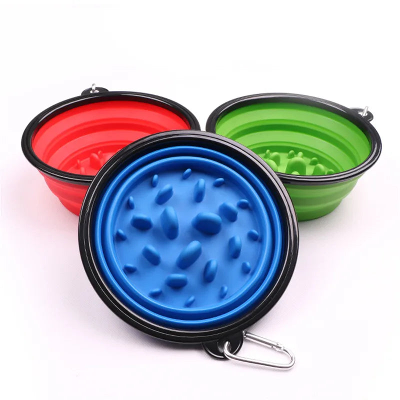 Collapsible Slow Feeder Travel Dog Bowl