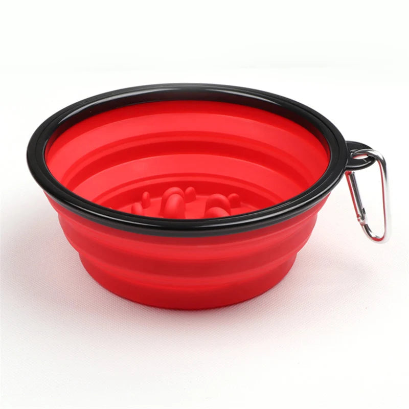 Collapsible Slow Feeder Travel Dog Bowl