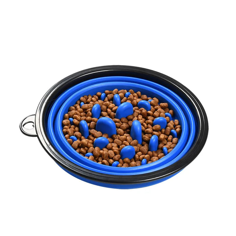Collapsible Slow Feeder Travel Dog Bowl