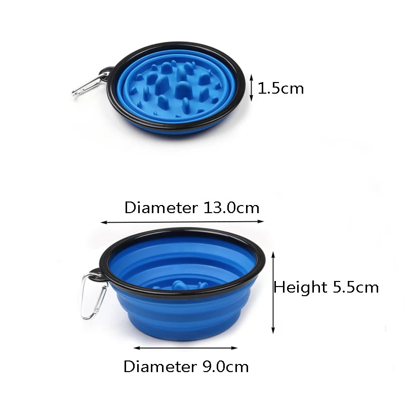 Collapsible Slow Feeder Travel Dog Bowl