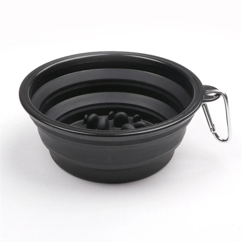Collapsible Slow Feeder Travel Dog Bowl