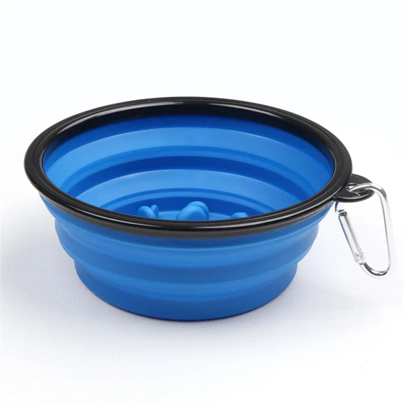 Collapsible Slow Feeder Travel Dog Bowl