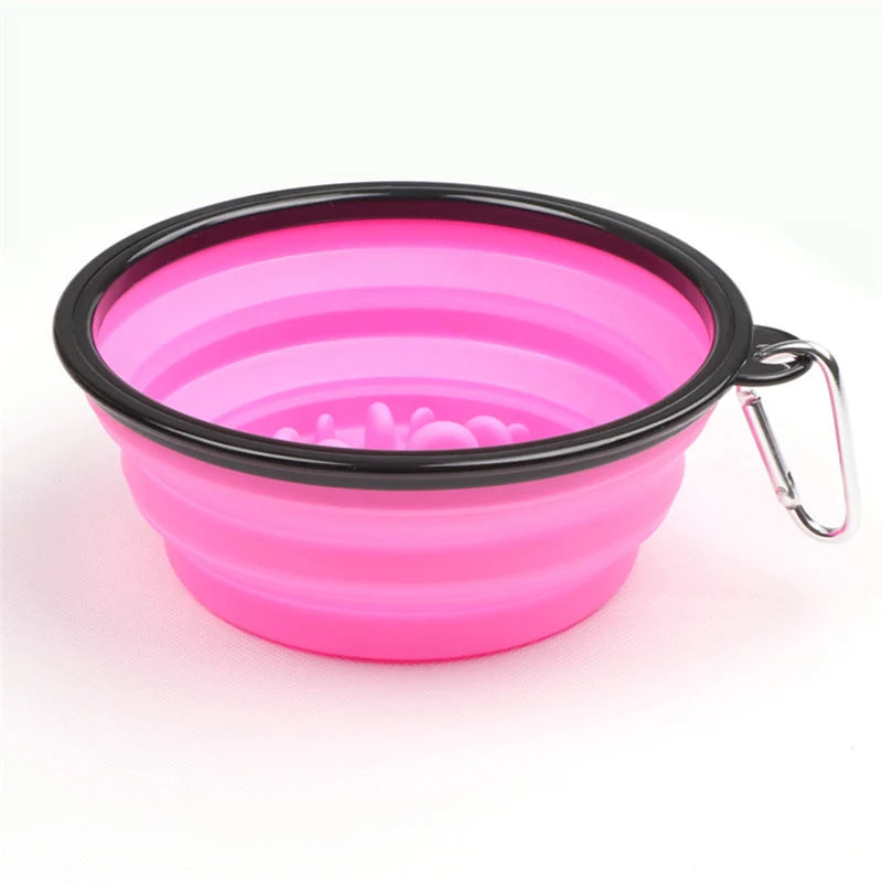 Collapsible Slow Feeder Travel Dog Bowl