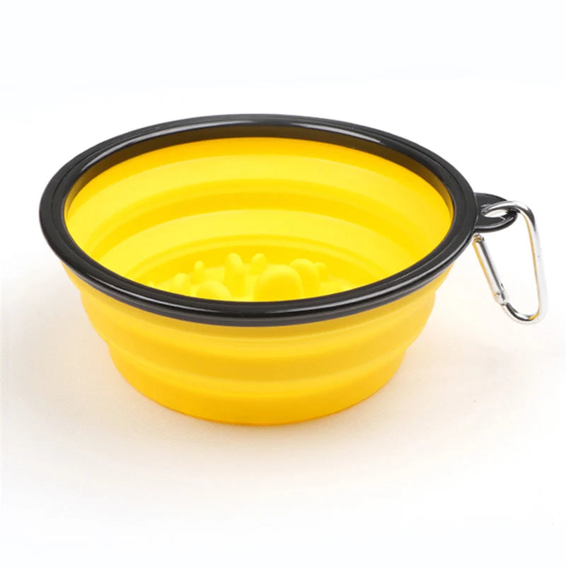 Collapsible Slow Feeder Travel Dog Bowl