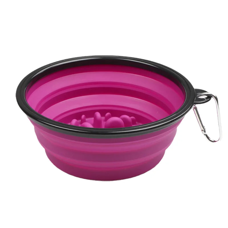 Collapsible Slow Feeder Travel Dog Bowl