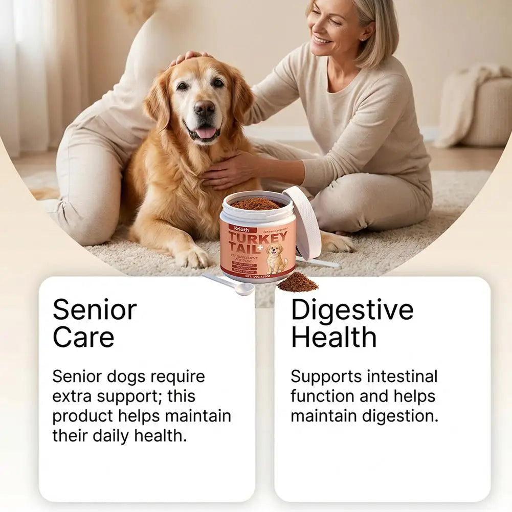 Turkey Tail Immune Support Powder for Dogs | Daily Immune & Gut Health Supplement (100g)