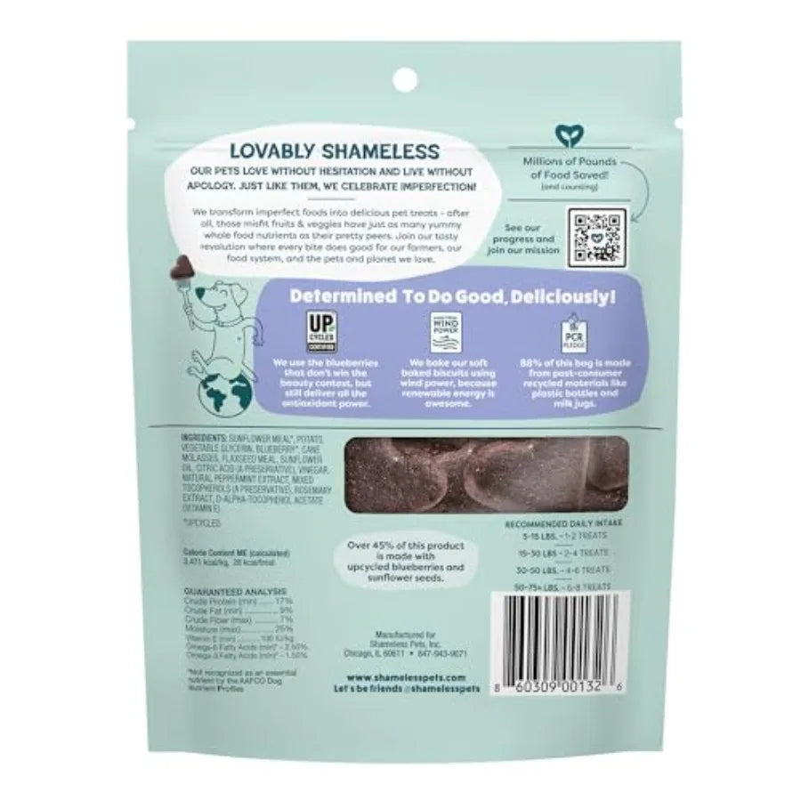 Soft-Baked Blueberry Dog Treats with Mint | Healthy Natural Training Treats for Dogs