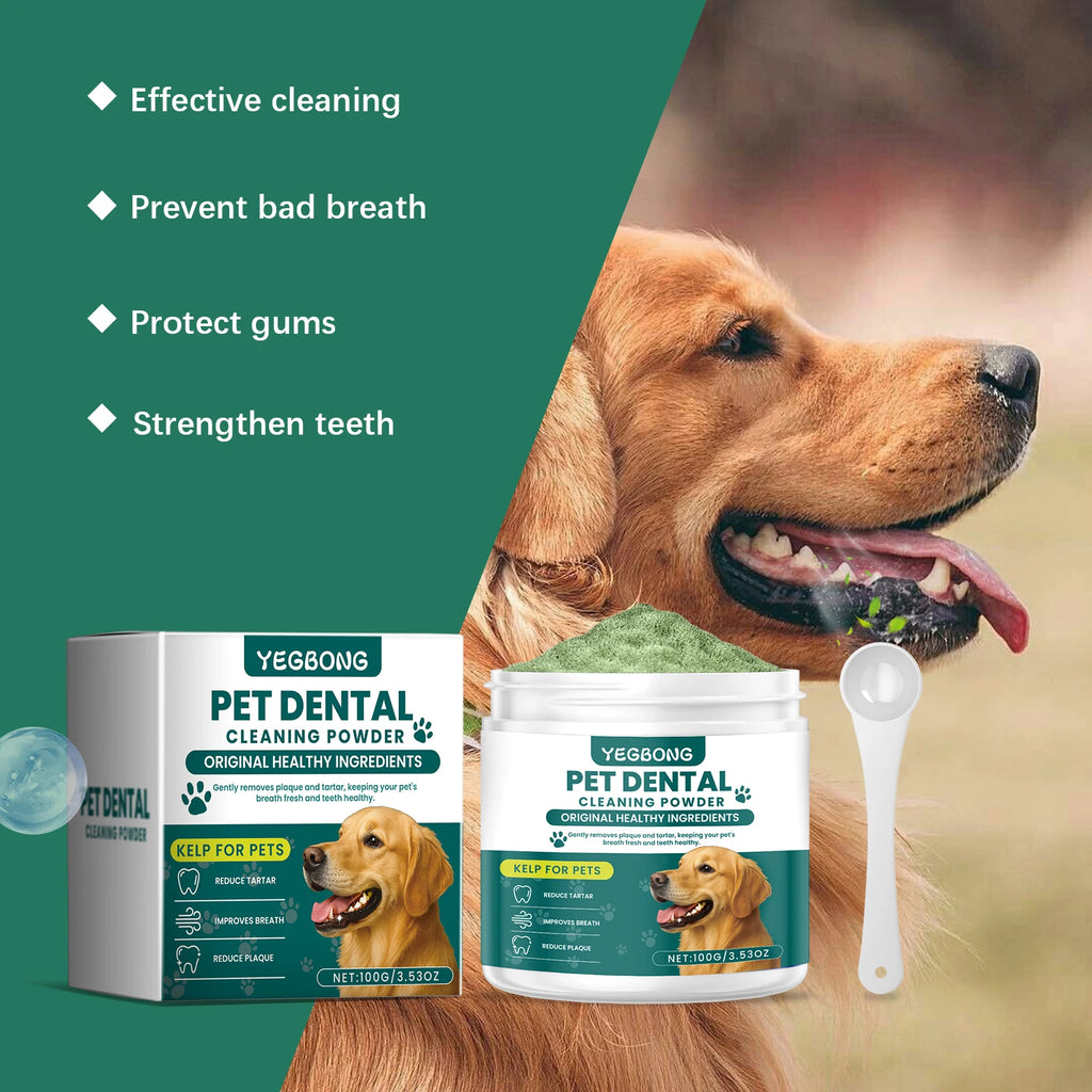 Dog Dental Cleaning Powder | Fresh Breath, Plaque & Tartar Support (100g)