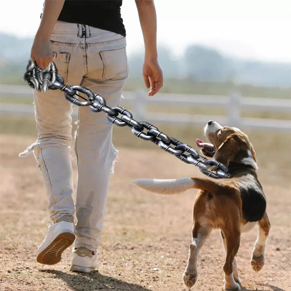 Lightweight Fake Metal Chain Dog Leash | Durable Nylon Walking Lead for Dogs