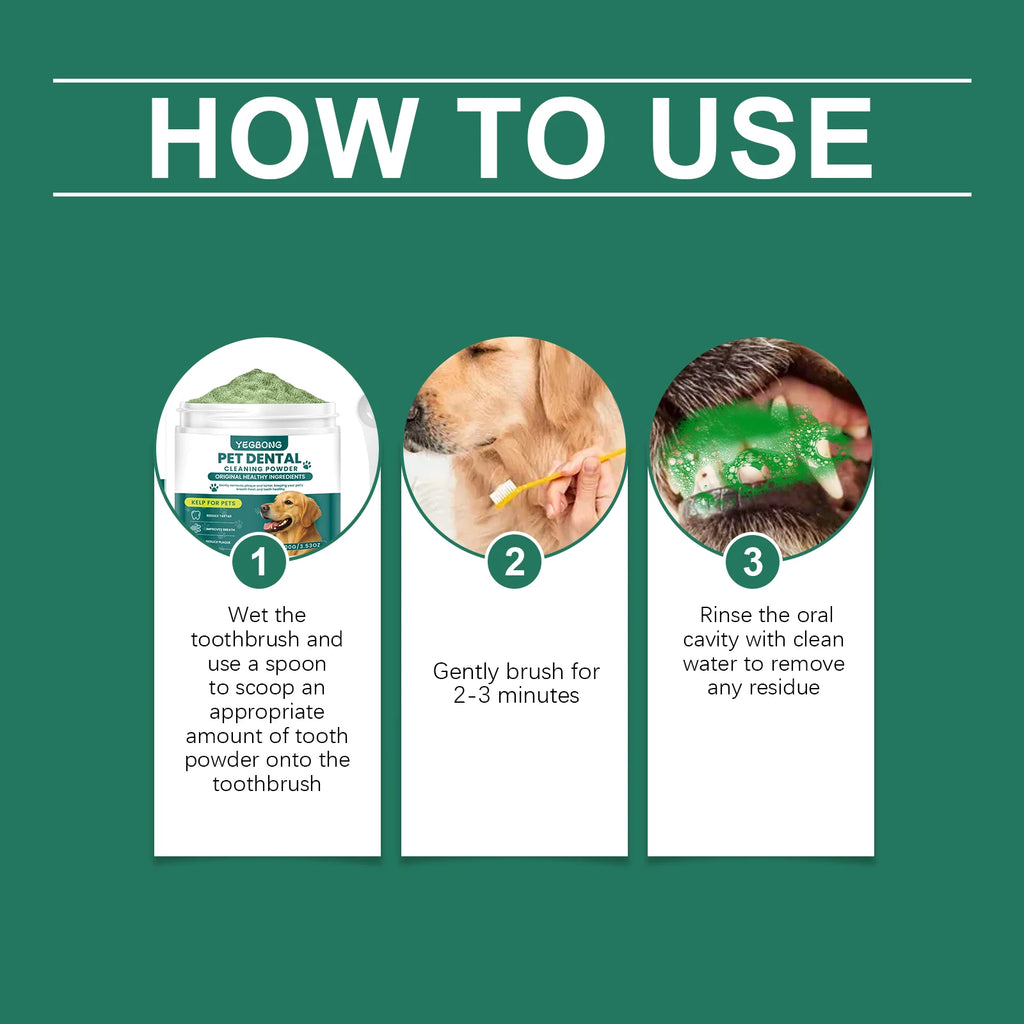 Dog Dental Cleaning Powder | Fresh Breath, Plaque & Tartar Support (100g)