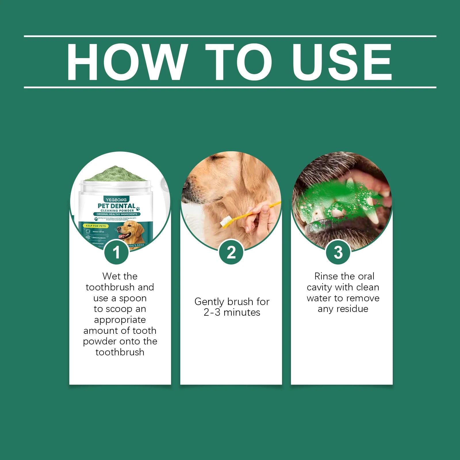Dog Dental Cleaning Powder | Fresh Breath, Plaque & Tartar Support (100g)
