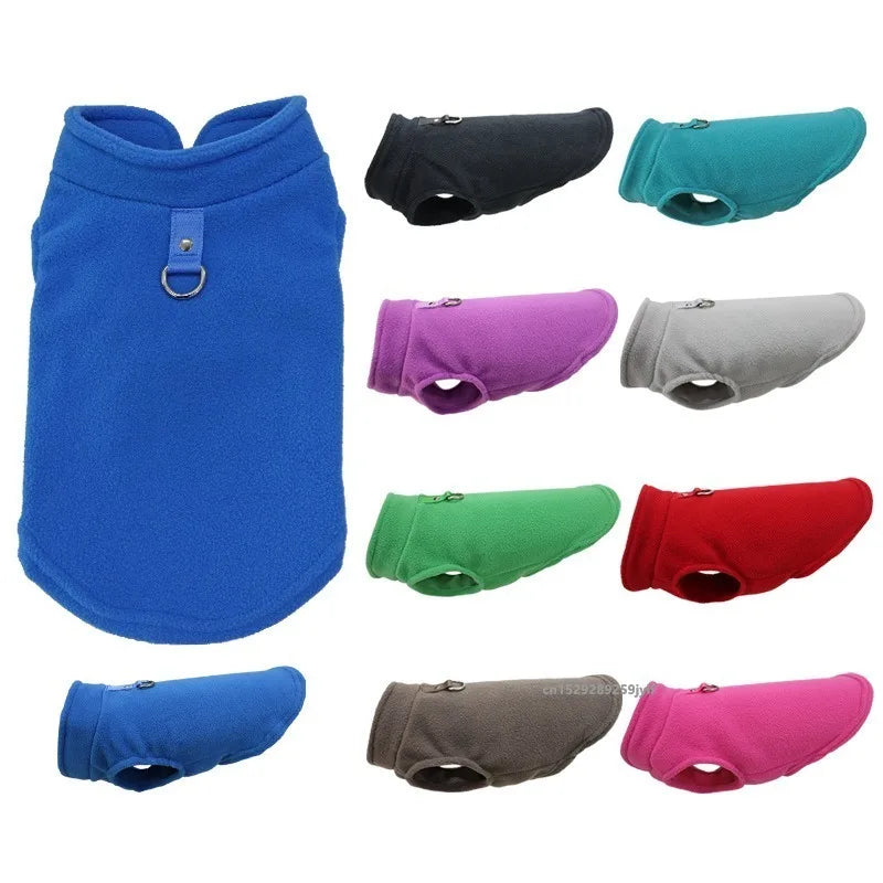 Warm Fleece Dog Vest with D-Ring | Soft Winter Jacket for Small Dogs & Cats