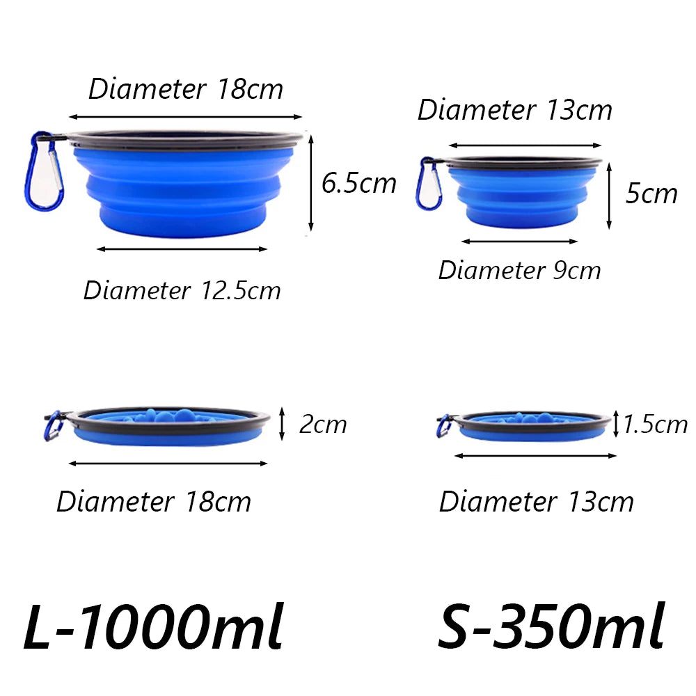 Collapsible Slow Feeder Travel Dog Bowl