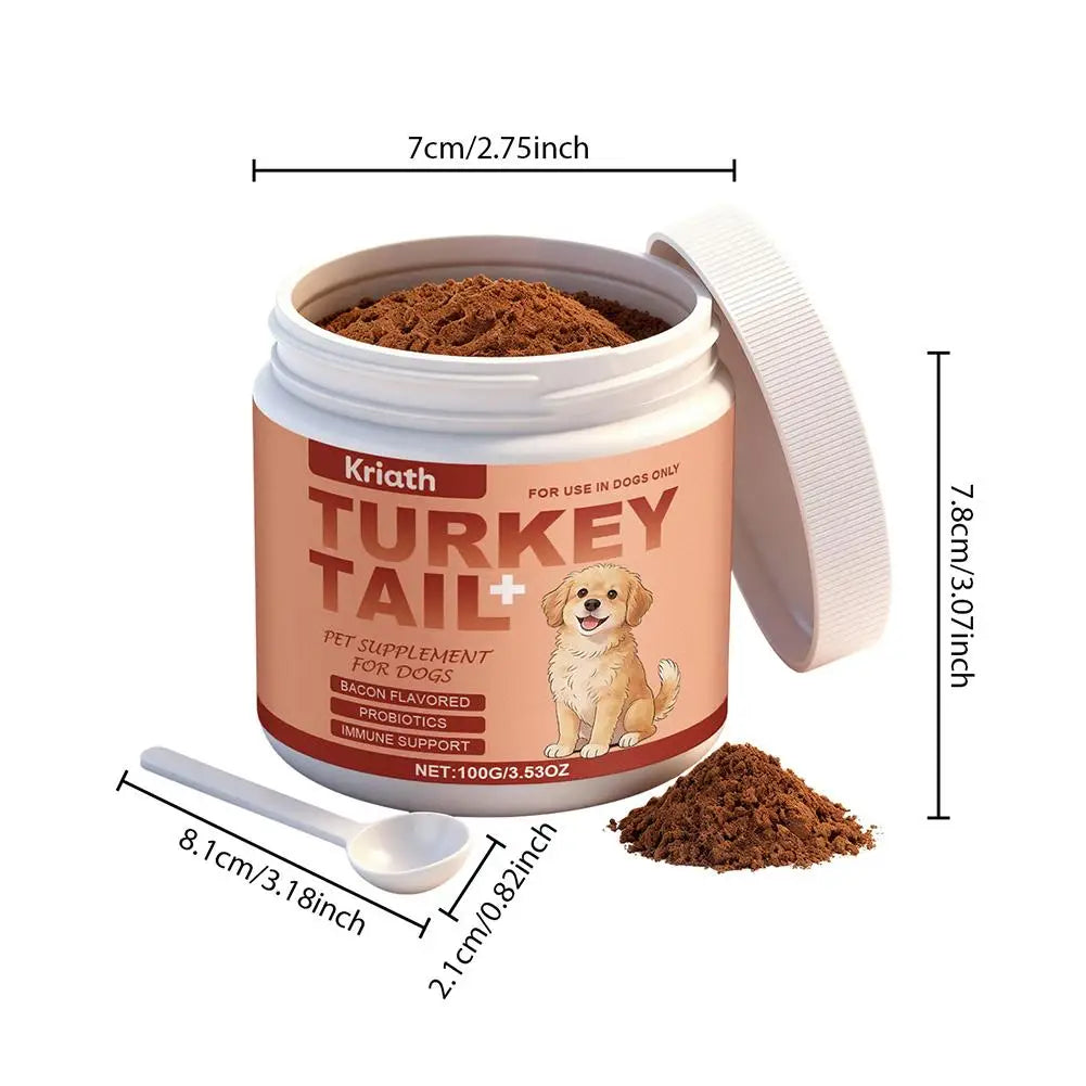 Turkey Tail Immune Support Powder for Dogs | Daily Immune & Gut Health Supplement (100g)