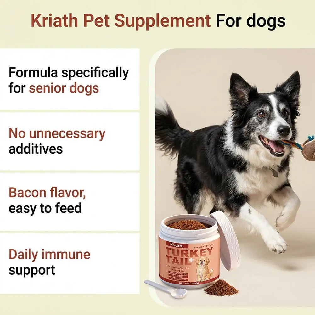 Turkey Tail Immune Support Powder for Dogs | Daily Immune & Gut Health Supplement (100g)