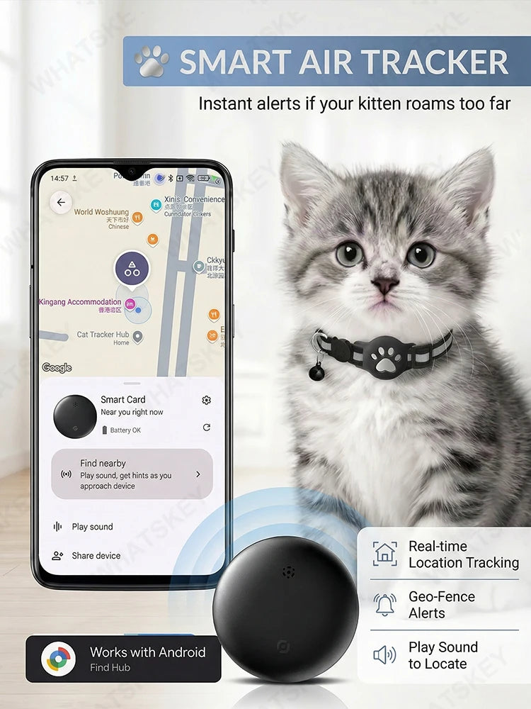Smart Bluetooth Pet Finder | Google Find My Device Compatible