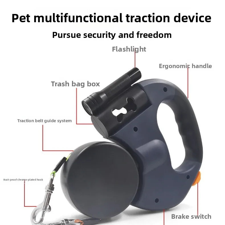 Retractable Dog Leash with LED Flashlight