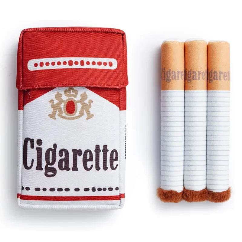 Funny Cigarette Plush Dog Toy | Interactive Squeaky Chew Toy for Small & Medium Dogs