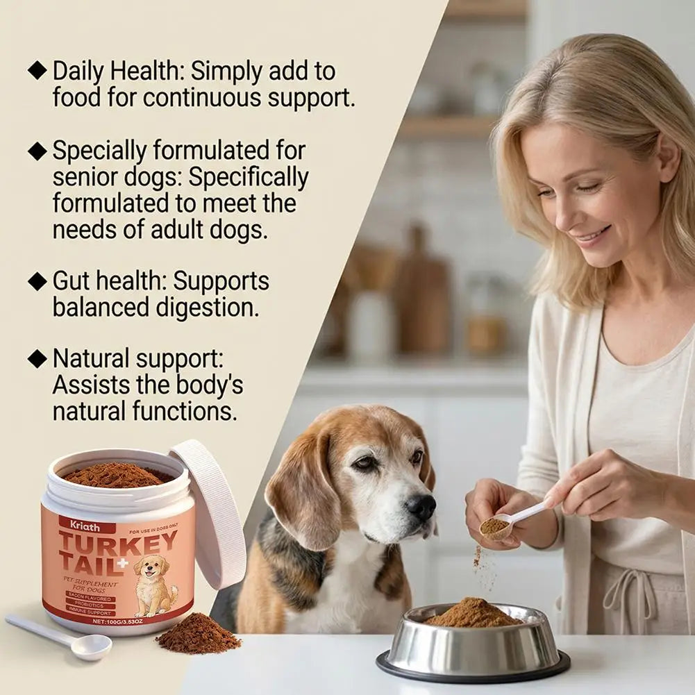 Turkey Tail Immune Support Powder for Dogs | Daily Immune & Gut Health Supplement (100g)