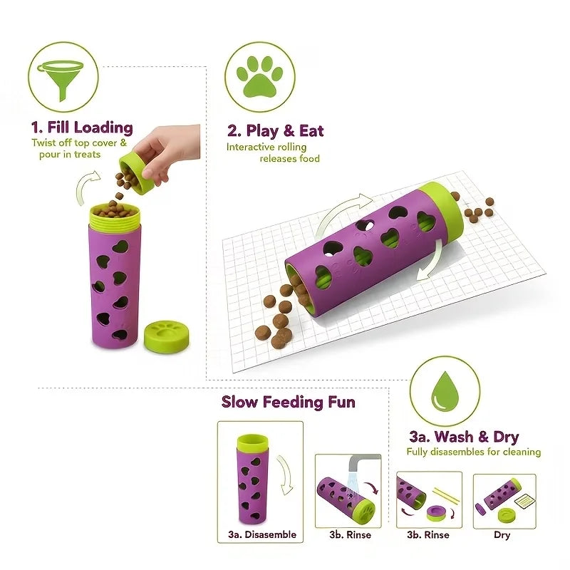 Interactive Slow Feeder Treat Dispenser Toy | Puzzle Feeder & Mental Enrichment for Dogs & Cats
