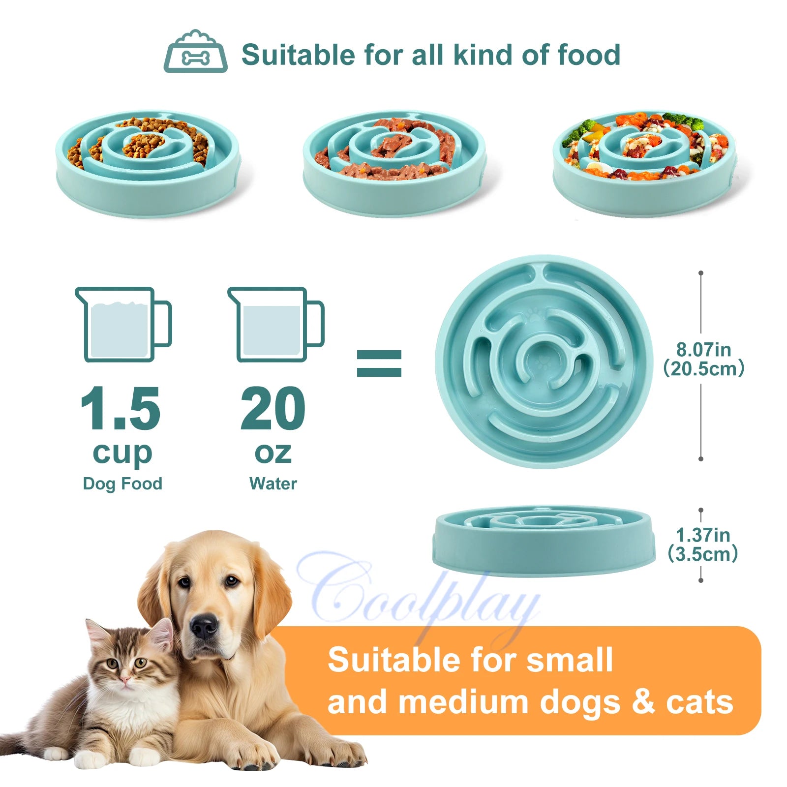 Slow Feeder Bowl | Maze Puzzle Food Bowl for Dogs & Cats